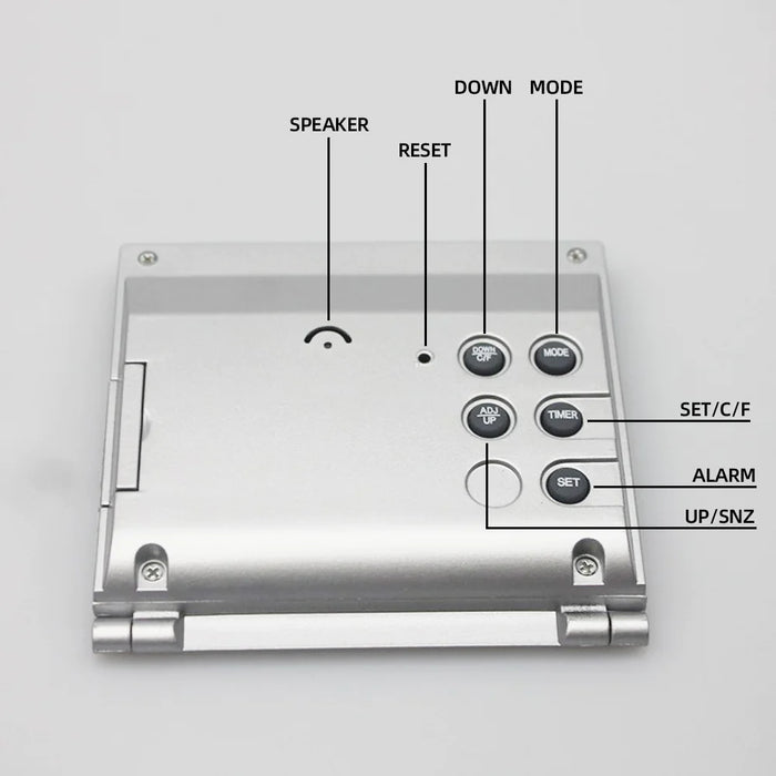 Digital Travel Alarm Clock Foldable Temperature LCD