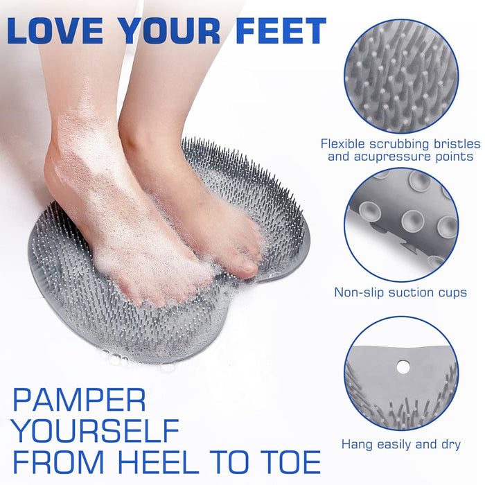 SoleScrub™ – No-Bend Foot & Back Shower Cleaner, Anti-Slip Mat