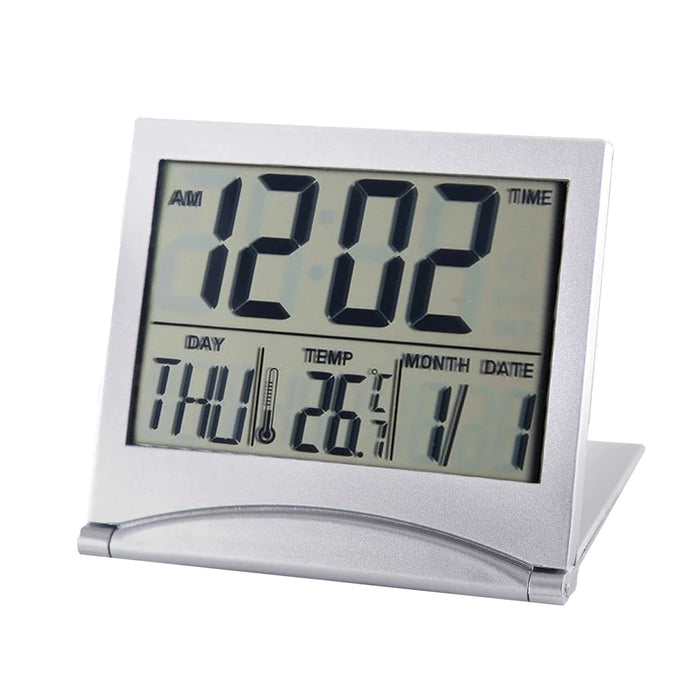 Digital Travel Alarm Clock Foldable Temperature LCD