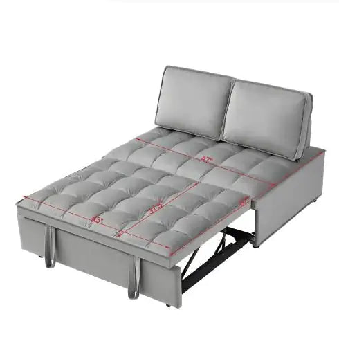 Convertible Sleeping Sofa Bed, Modern Velvet Fabric.