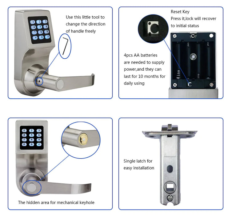 Smart Anti-Theft Security Password Lock with Safety Rope