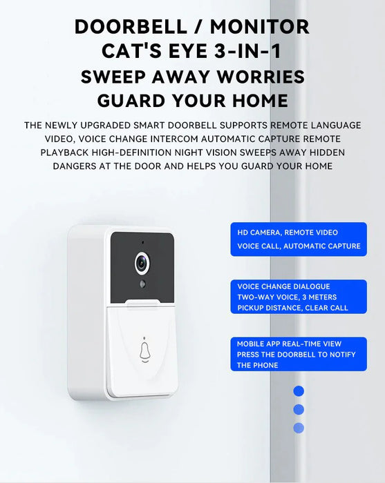 Wireless Security WiFi Smart Doorbell Intercom Video Camera