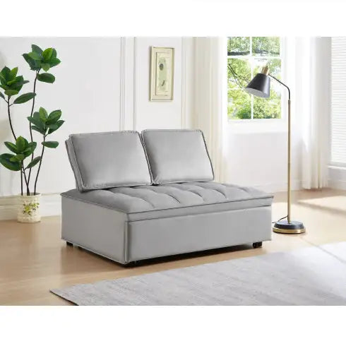 Convertible Sleeping Sofa Bed, Modern Velvet Fabric.