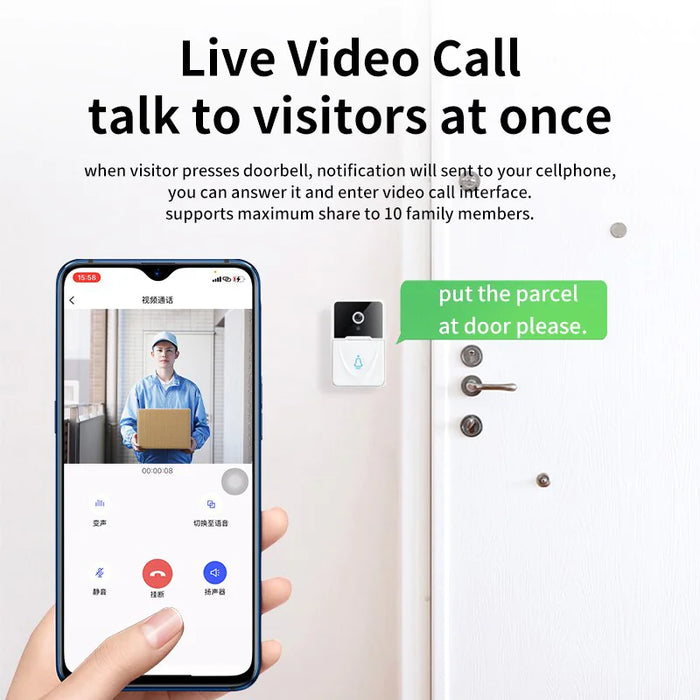 Wireless Security WiFi Smart Doorbell Intercom Video Camera