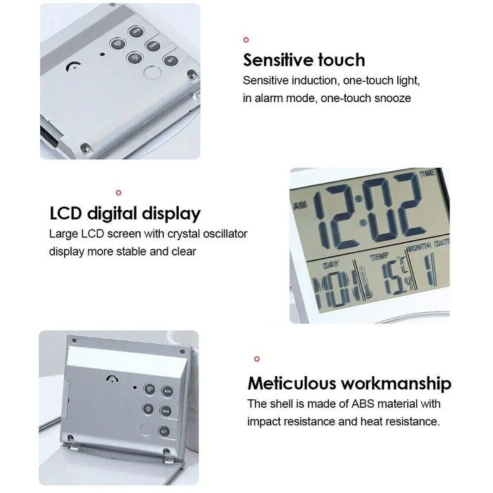 Digital Travel Alarm Clock Foldable Temperature LCD