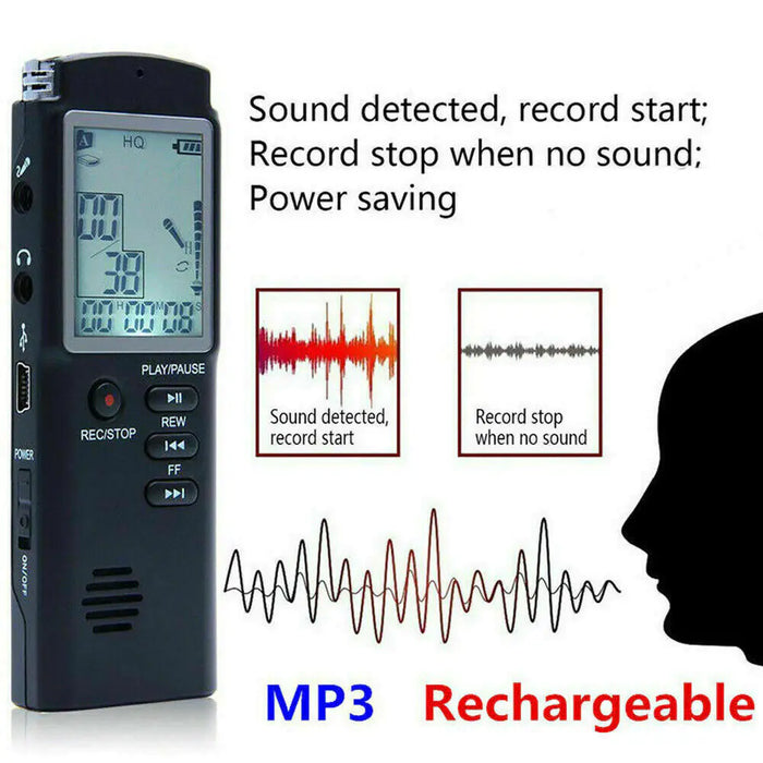32G Voice Activated Mini Digital Sound Audio Recorder
