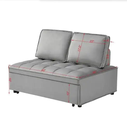 Convertible Sleeping Sofa Bed, Modern Velvet Fabric.