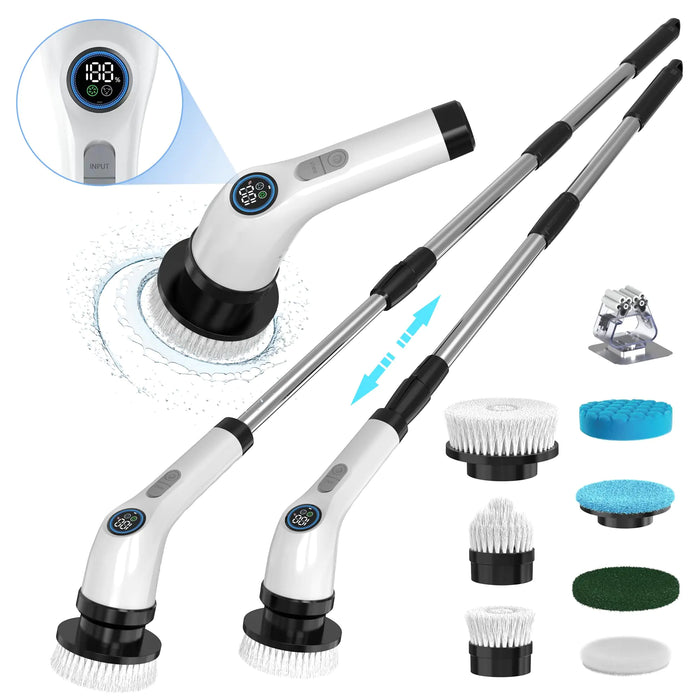 Electric Spin Scrubber Cleaning Bathroom: Shower Cleaner Brush Cordless Power Scrubber