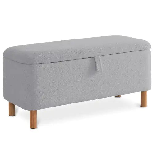 Basics Upholstered Storage Ottoman And Entryway Bench GREY