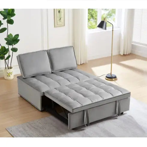 Convertible Sleeping Sofa Bed, Modern Velvet Fabric.