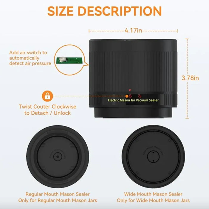 Electric Mason Jar Vacuum Sealer Kit