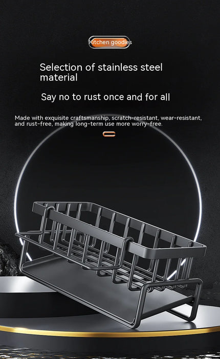 Multifunctional Kitchen Sink Organizer with Draining Rack