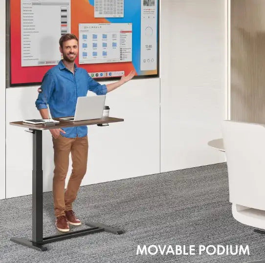 Standing Rolling Desk With Hidden Wheels