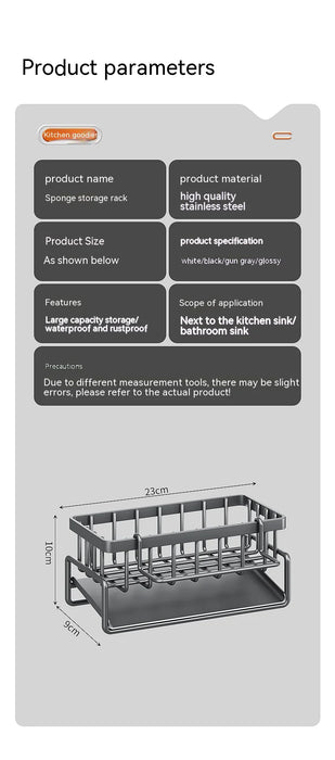 Multifunctional Kitchen Sink Organizer with Draining Rack