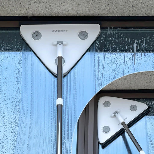 CTIME 78 Window Squeegee with Extension Pole 3-in-1 Professional Window Cleaning Kit Triangle Outdoor Window Cleaning Tools for Hard-to-Clean Corners