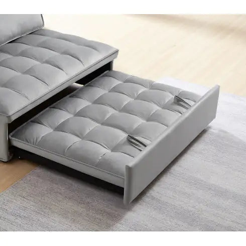 Convertible Sleeping Sofa Bed, Modern Velvet Fabric.