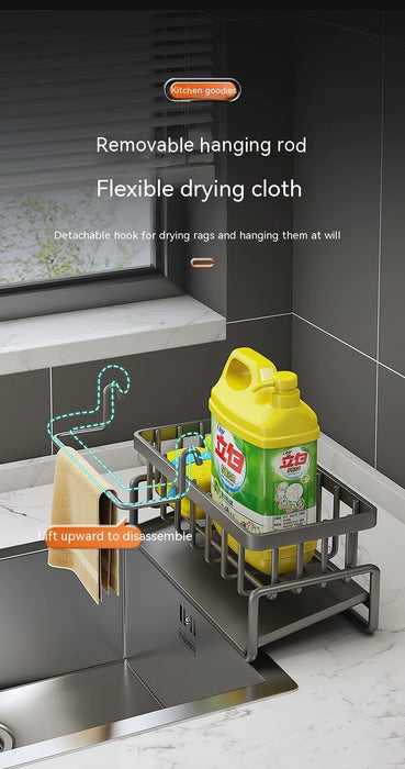 Multifunctional Kitchen Sink Organizer with Draining Rack