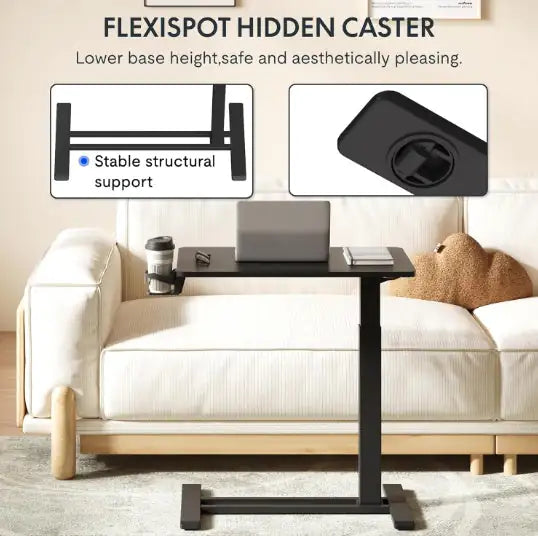 Standing Rolling Desk With Hidden Wheels