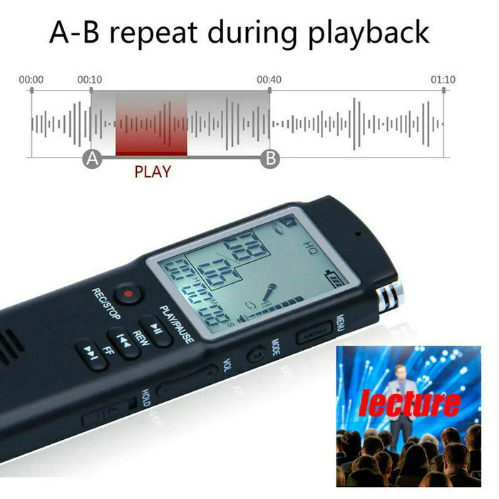32G Voice Activated Mini Digital Sound Audio Recorder